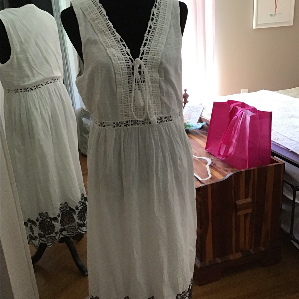 White and Black Maxi Dress